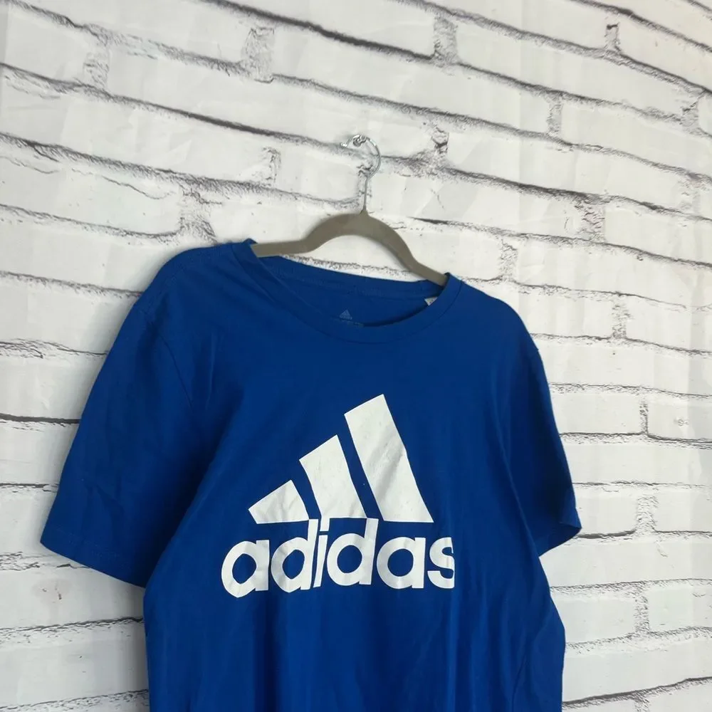Adidas Amplified Tee Blue Graphic Logo T-Shirt Men’s Large Short Sleeve Crewneck